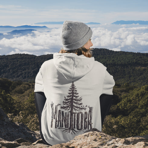 Show your love for Manitoba’s natural beauty with this cozy and stylish hoodie featuring “Manitoba” in a beautifully crafted tree branch font.